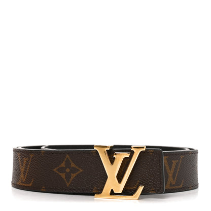 Louis Vuitton Calfskin Monogram 30mm LV Initiales Reversible Belt 85 34 Black 1 of 6