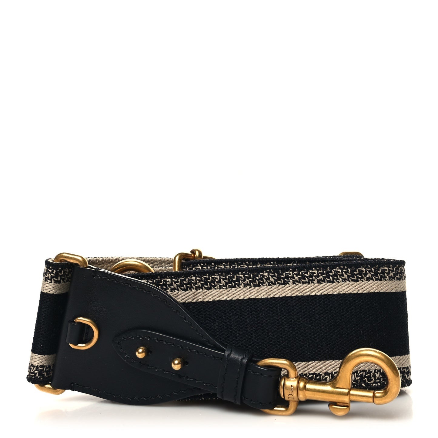 Canvas Embroidered Shoulder Strap Black