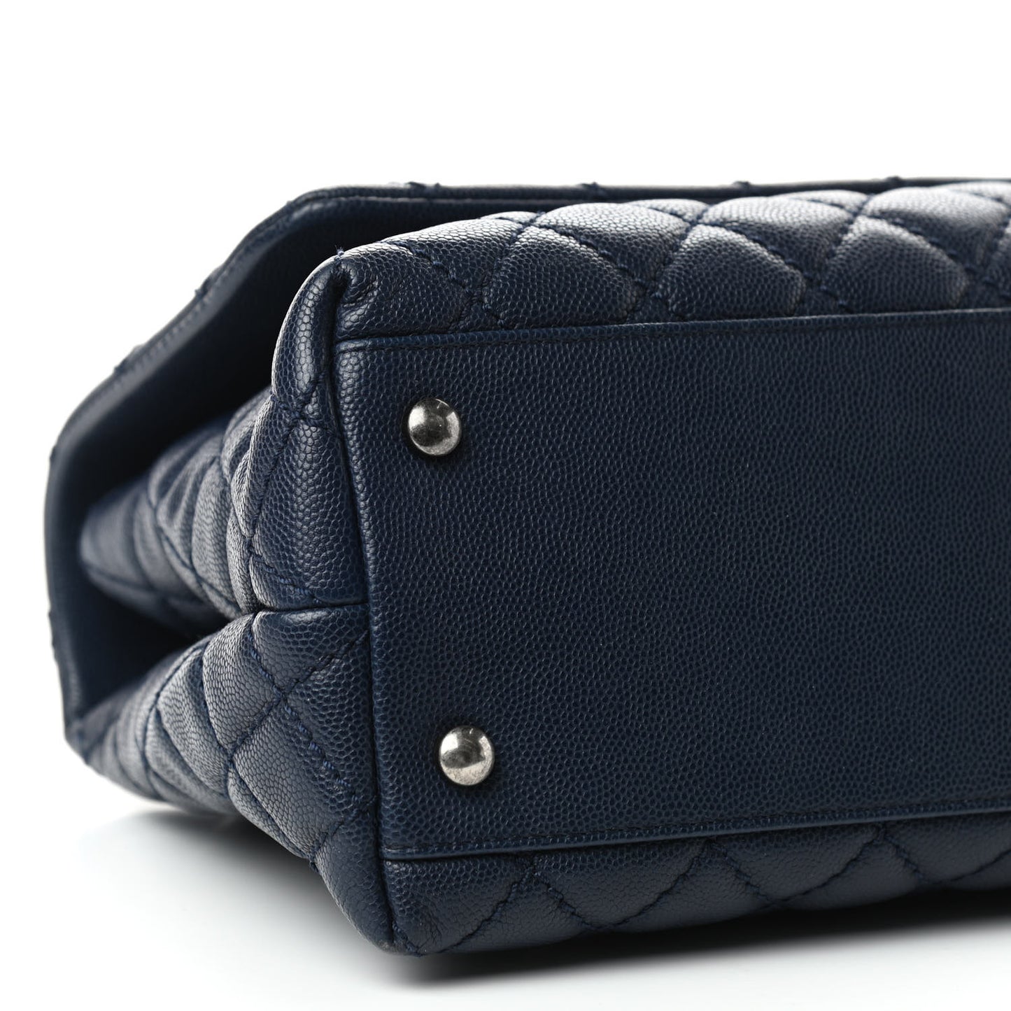Caviar Quilted Small Coco Handle Flap Navy