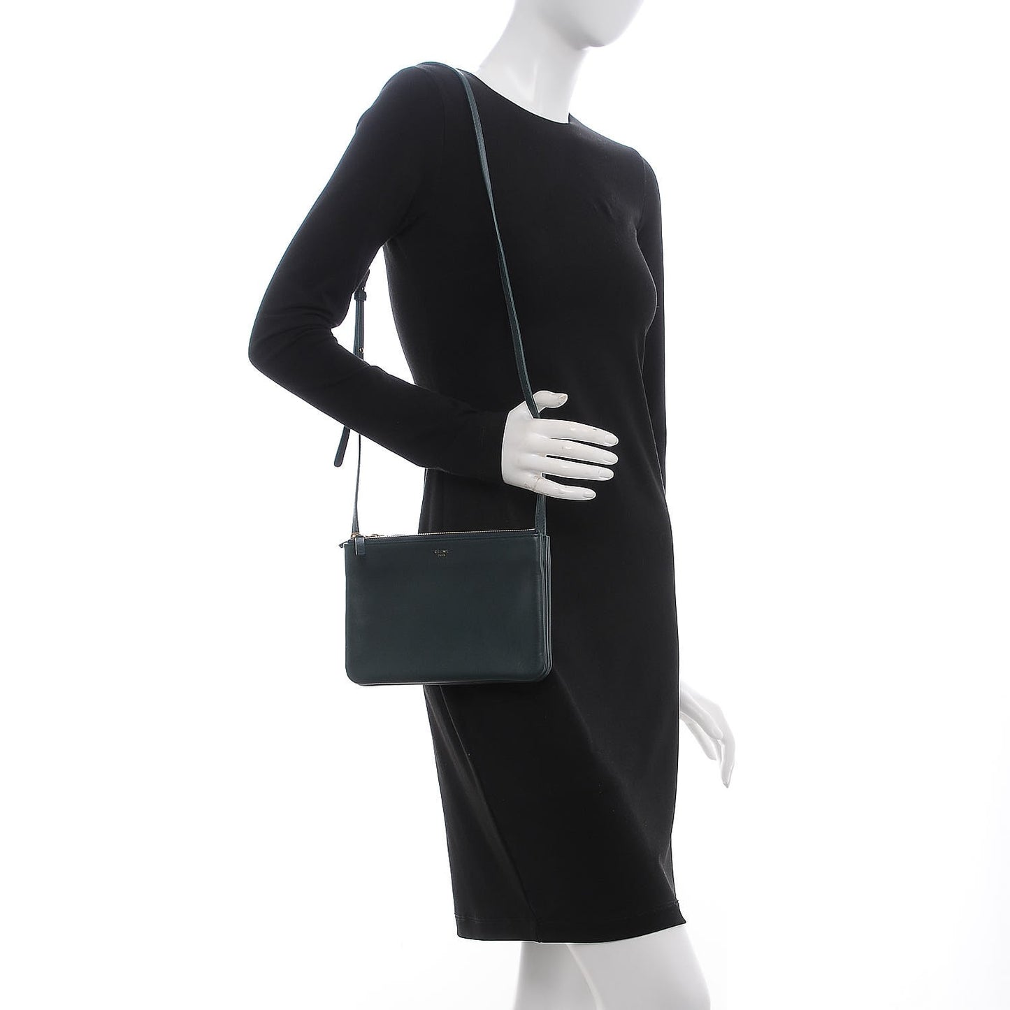 Lambskin Small Trio Crossbody Bag Dark Green