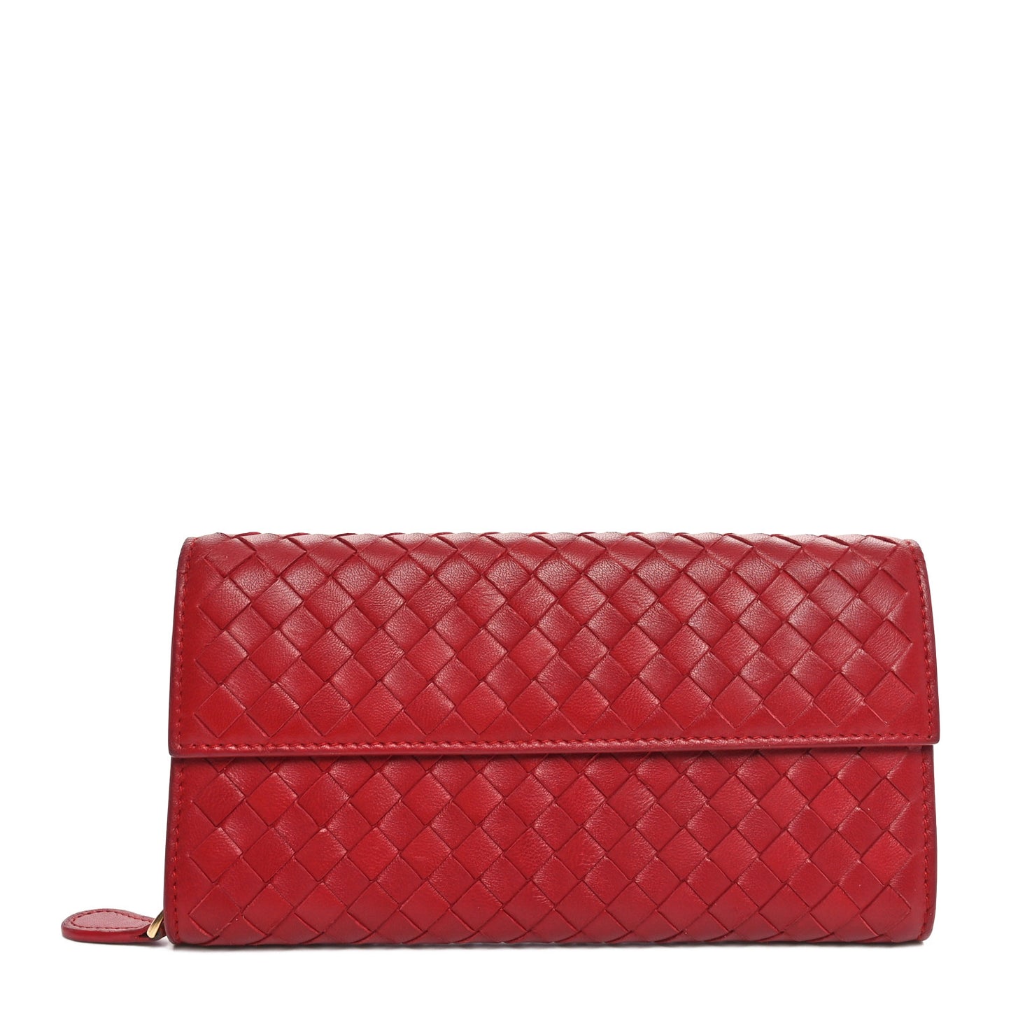 Nappa Intrecciato Continental Flap Wallet Cassis