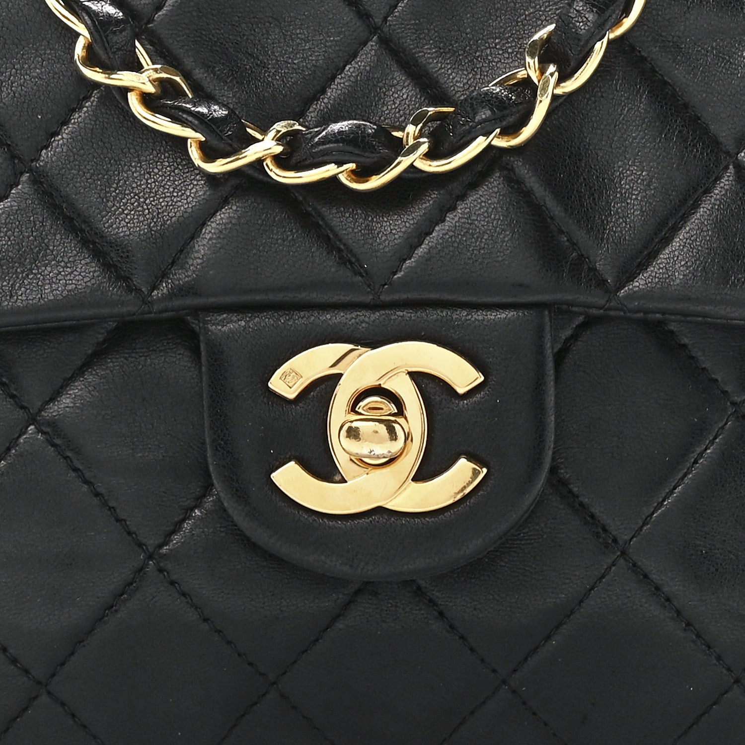 Chanel Lambskin Quilted Mini Square Flap Bag Black 8 of 11