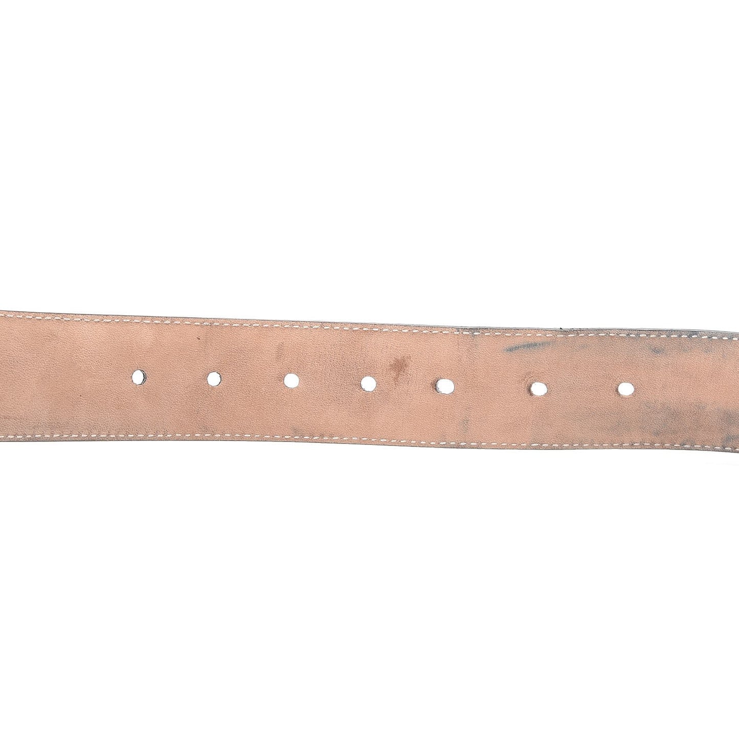 GG Supremem Monogram Selleria Calfskin Square Spur 40mm Belt 95 38 Beige Blue