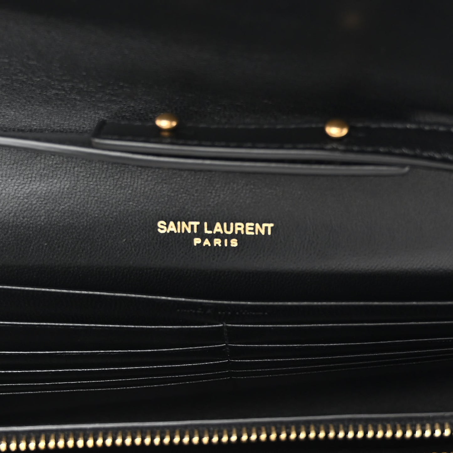 Smooth Calfskin Tri-Metal Cassandre Wallet On Chain WOC Black
