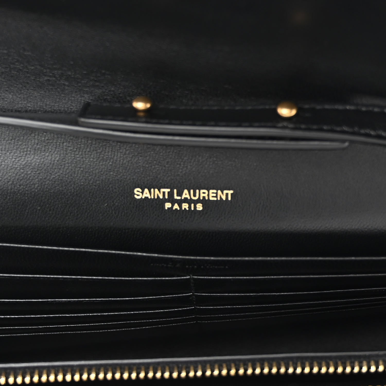 Saint Laurent Smooth Calfskin Tri-Metal Cassandre Wallet On Chain WOC Black 6 of 9
