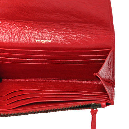 Balenciaga Agneau Classic Hardware Continental Zip Around Wallet Rouge Tango 5 of 10