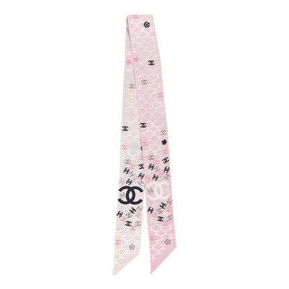 Chanel Silk CC Slim Bandeau Pink Ecru Black 2 of 3