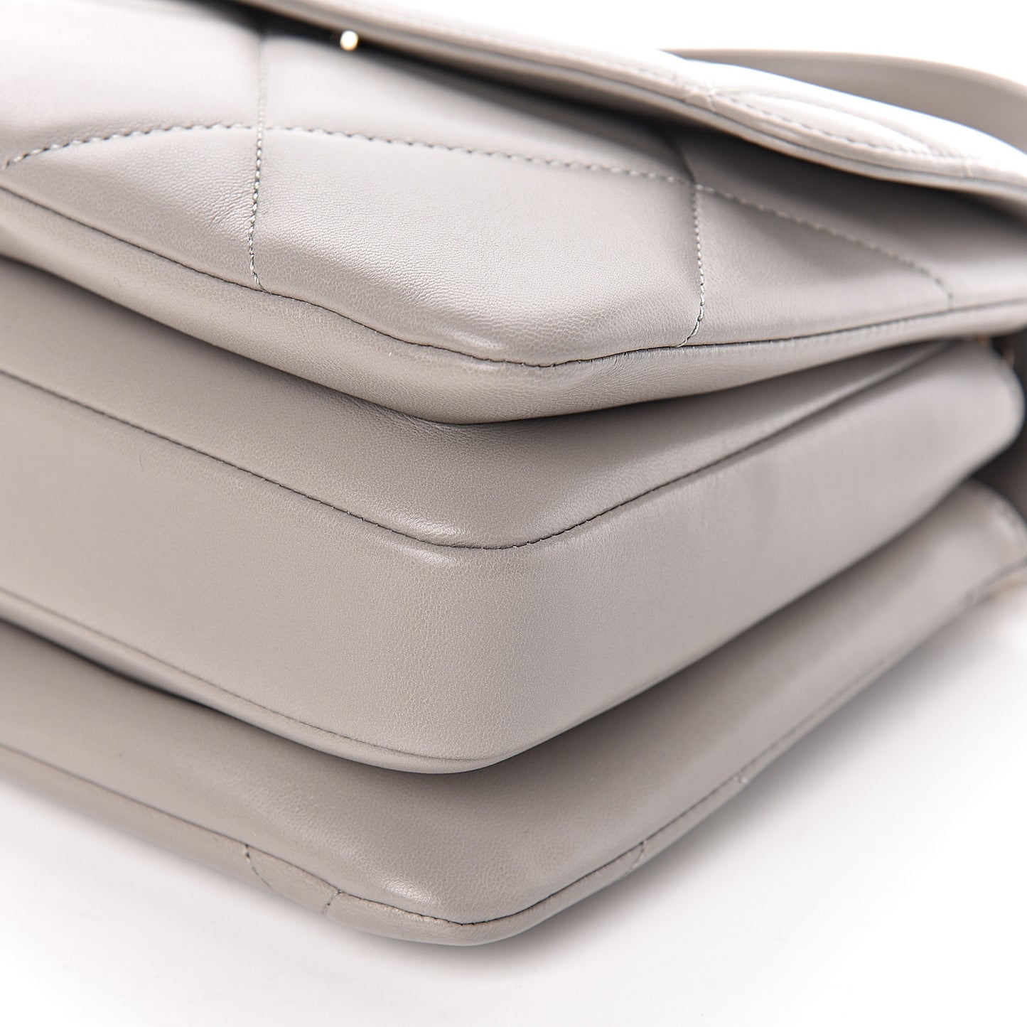 Lambskin Quilted Small Trendy CC Top Handle Flap Grey