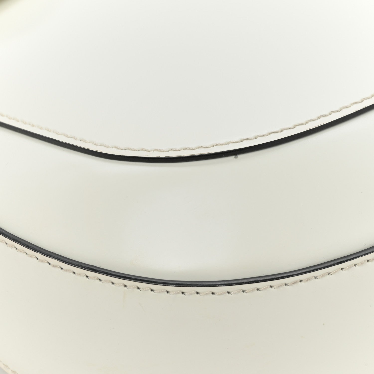 Prada Spazzolato Cleo Flap Adjustable Strap Shoulder Bag White Black 12 of 16