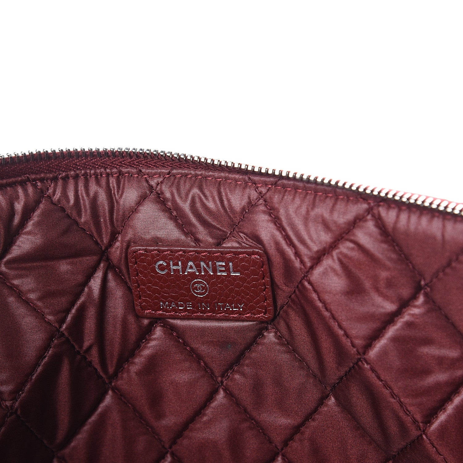 Chanel Caviar Quilted Large Cosmetic Case Dark Red 5 of 6