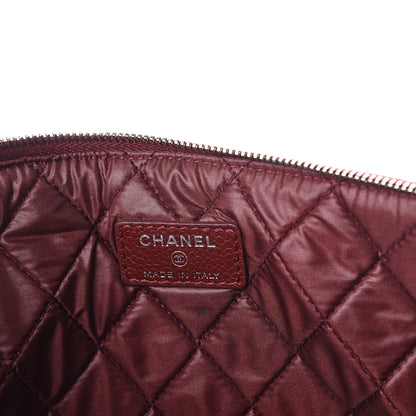 Chanel Caviar Quilted Large Cosmetic Case Dark Red 5 of 6