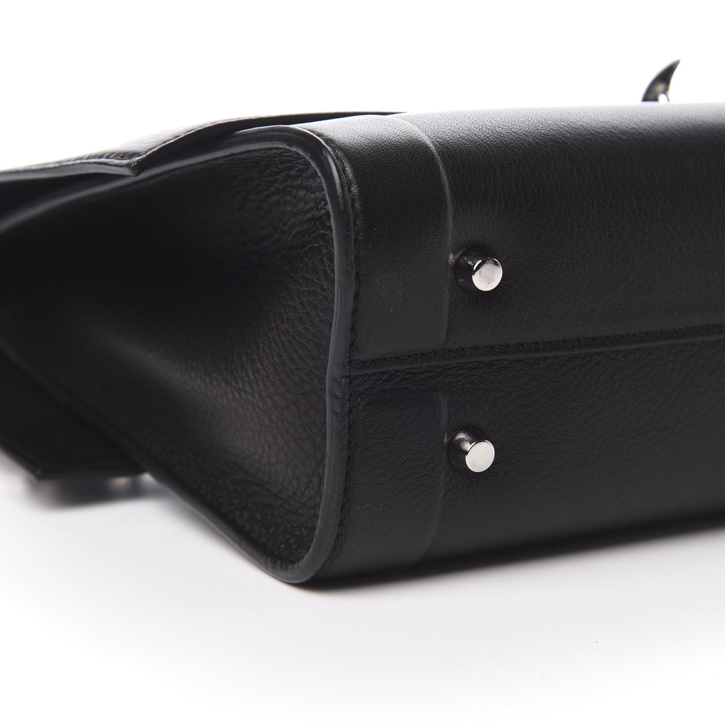 Grained Calfskin Small Shark Lock Satchel Black