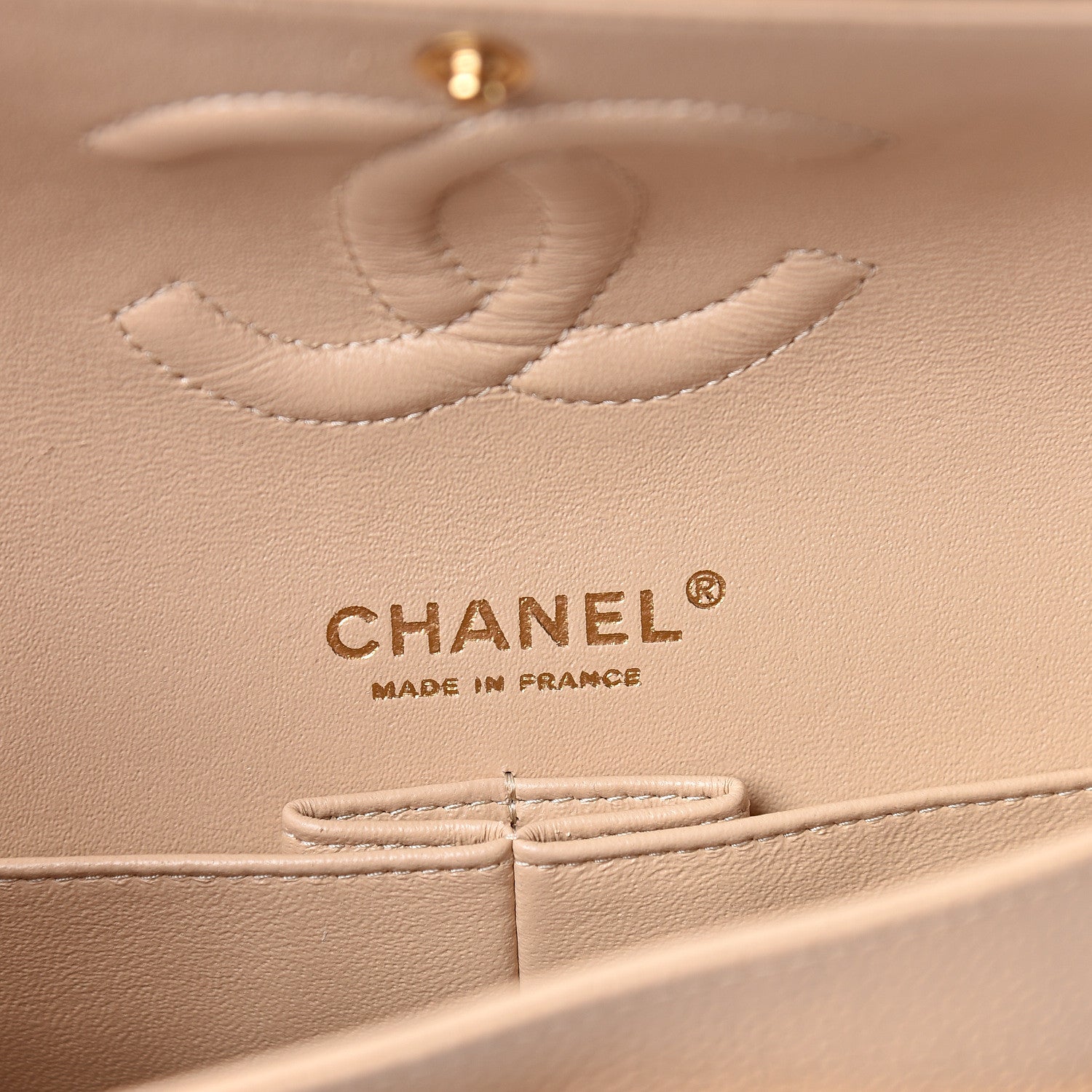 Chanel Caviar Quilted Medium Double Flap Beige Clair 6 of 12