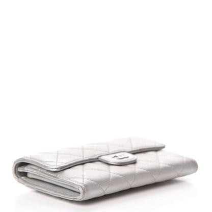 Chanel Metallic Lambskin Quilted Small Flap Wallet Silver 5 of 10