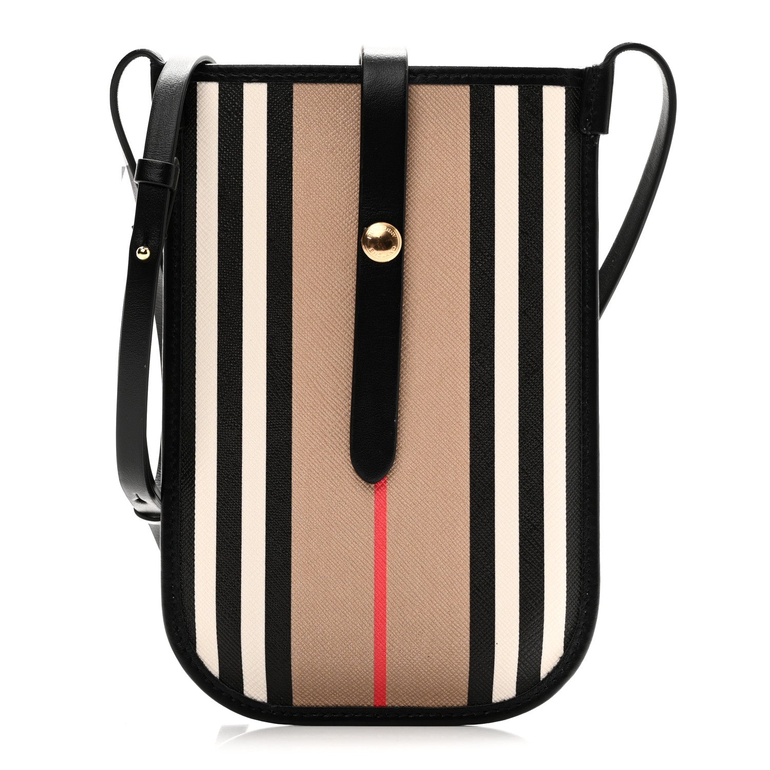 Burberry E-Canvas Calfskin Icon Stripe Anne Phone Case With Strap Archive Beige 1 of 7