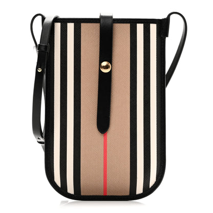 Burberry E-Canvas Calfskin Icon Stripe Anne Phone Case With Strap Archive Beige 1 of 7