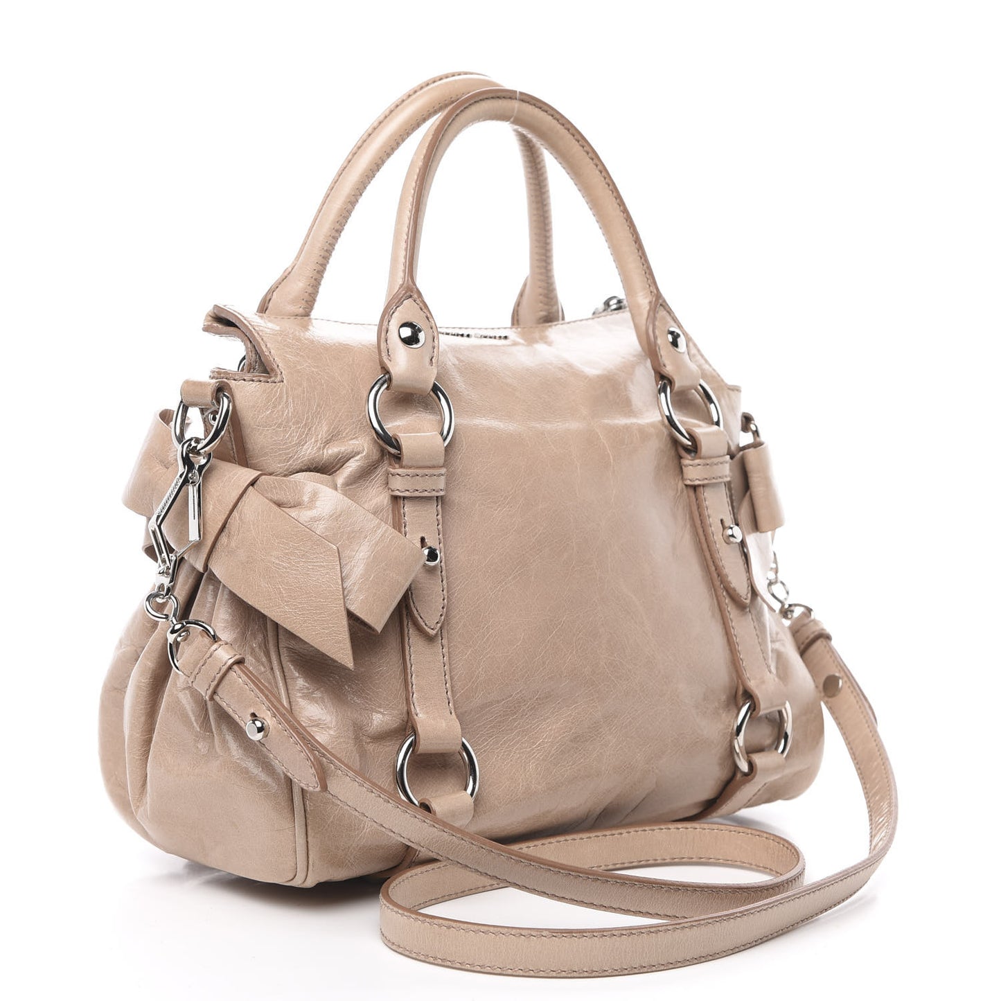 Vitello Lux Mini Bow Bag Cammeo