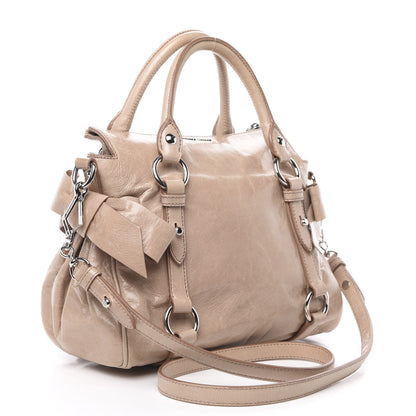 Miu Miu Vitello Lux Mini Bow Bag Cammeo 3 of 12
