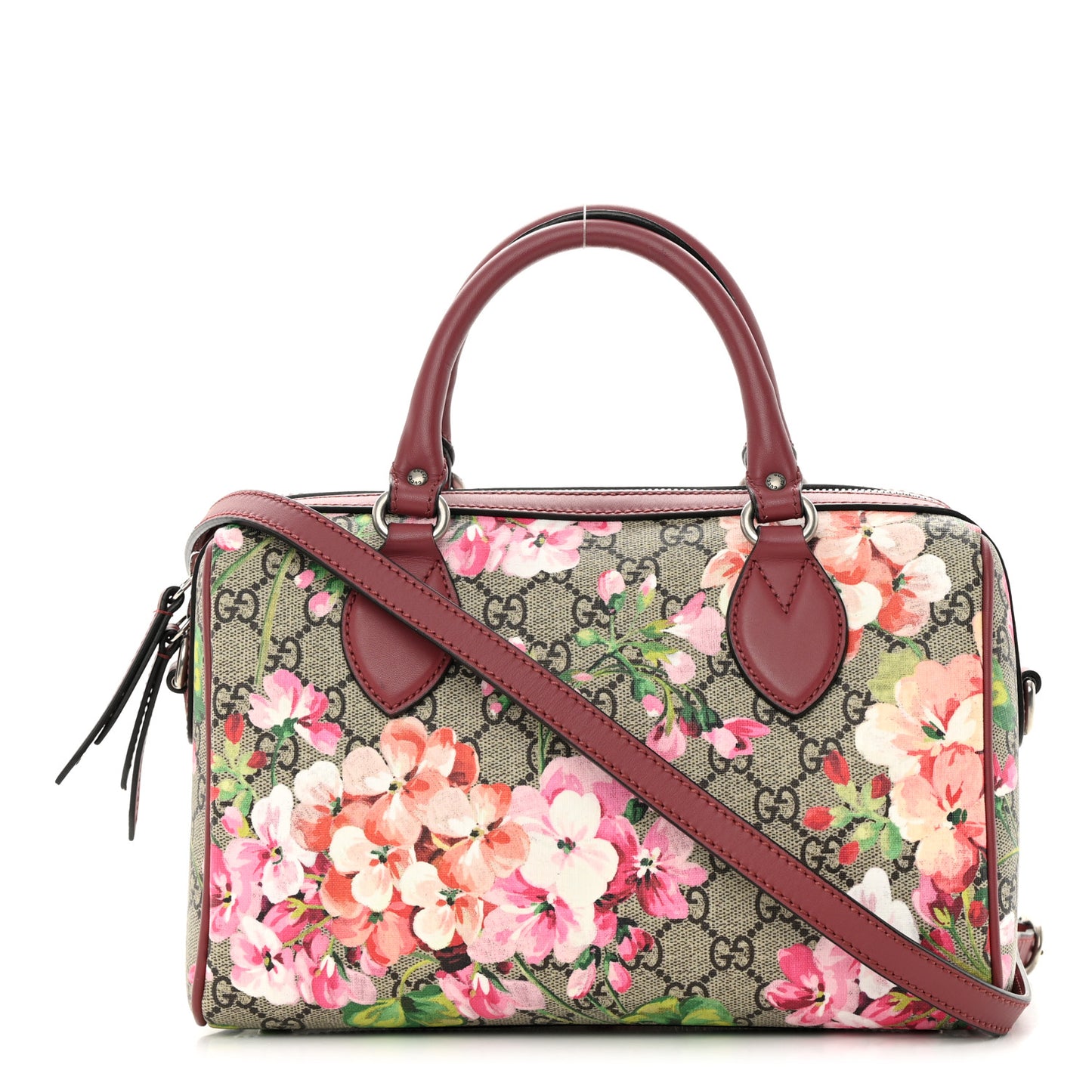 GG Supreme Monogram Blooms Small Boston Beige Multicolor Dry Rose