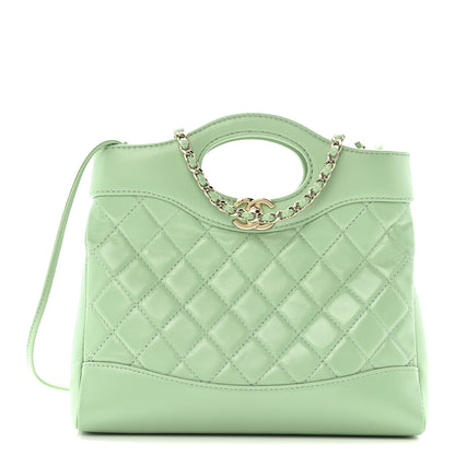 Chanel Shiny Lambskin Quilted Mini 31 Shopping Bag Light Green 1 of 14