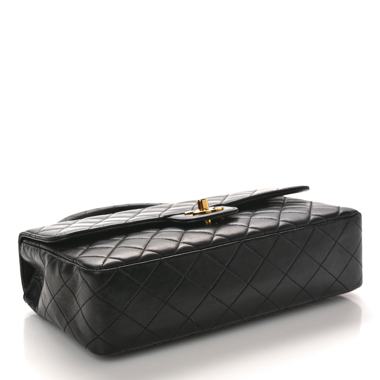 Chanel Lambskin Quilted Medium Rectangular Kelly Flap Bag Black 4 of 11
