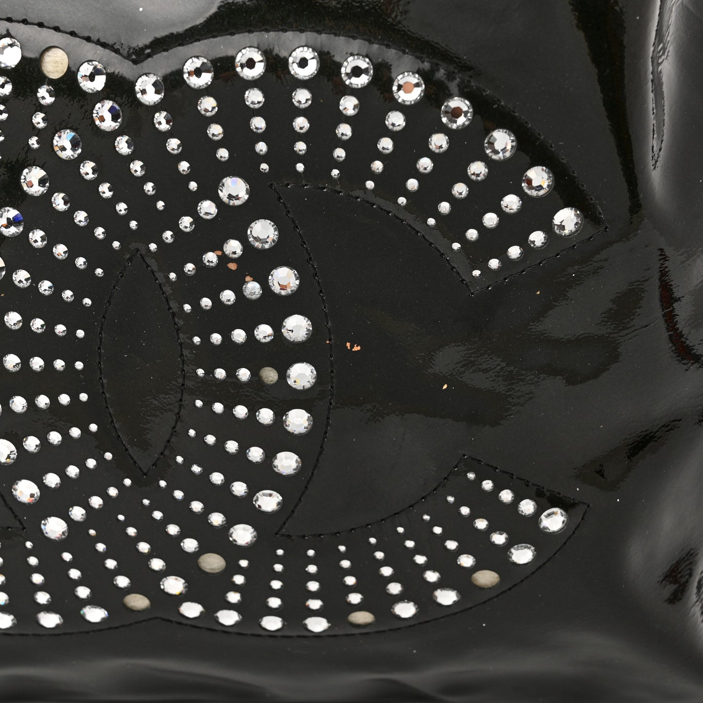 Patent Crystal Strass Bonbons Tote Black