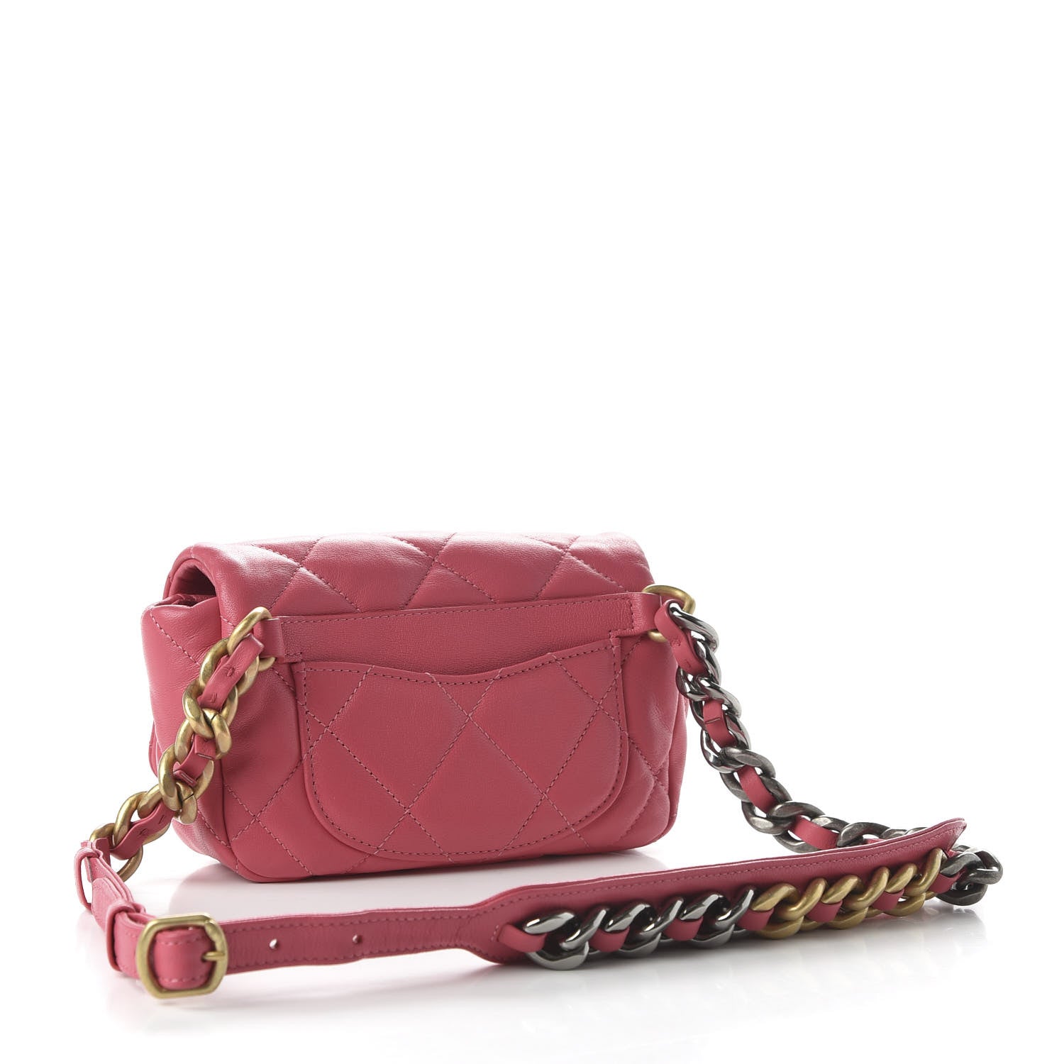Chanel Lambskin Quilted 19 Waist Bag Pink 4 of 21
