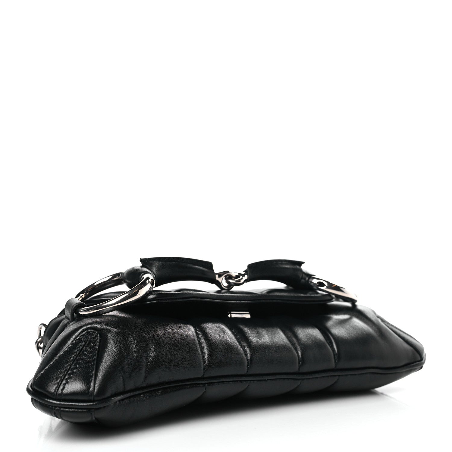 Gucci Nappa Vertical Matelasse Small Maxi Horsebit Chain Shoulder Bag Black 4 of 8