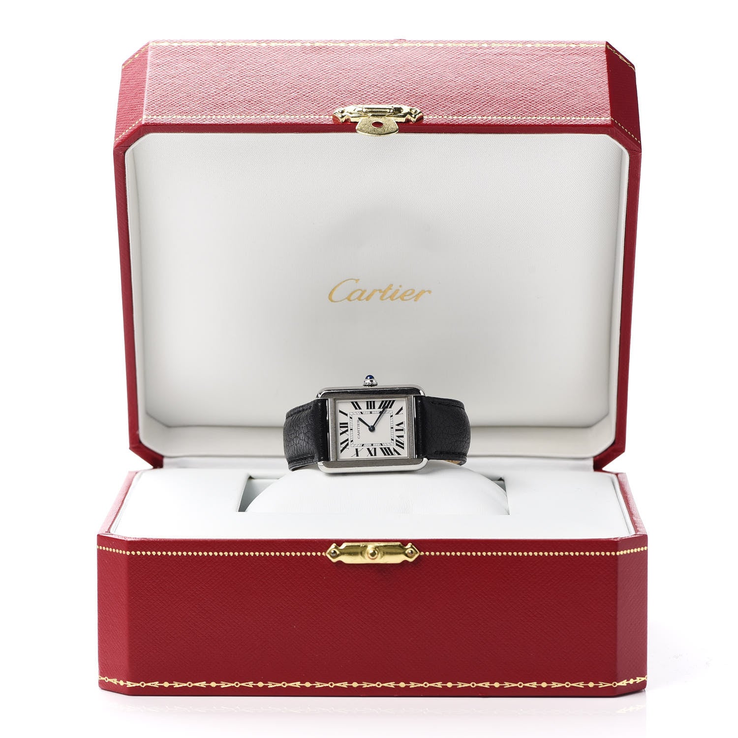 Cartier Stainless Steel Calfskin 24mm Tank Solo Quartz Watch 6 of 6