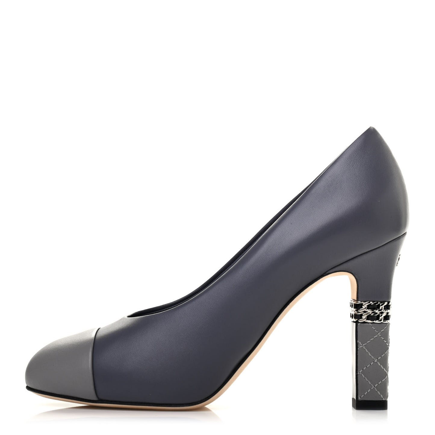 Lambskin Cap Toe CC Pumps 38 Dark Grey