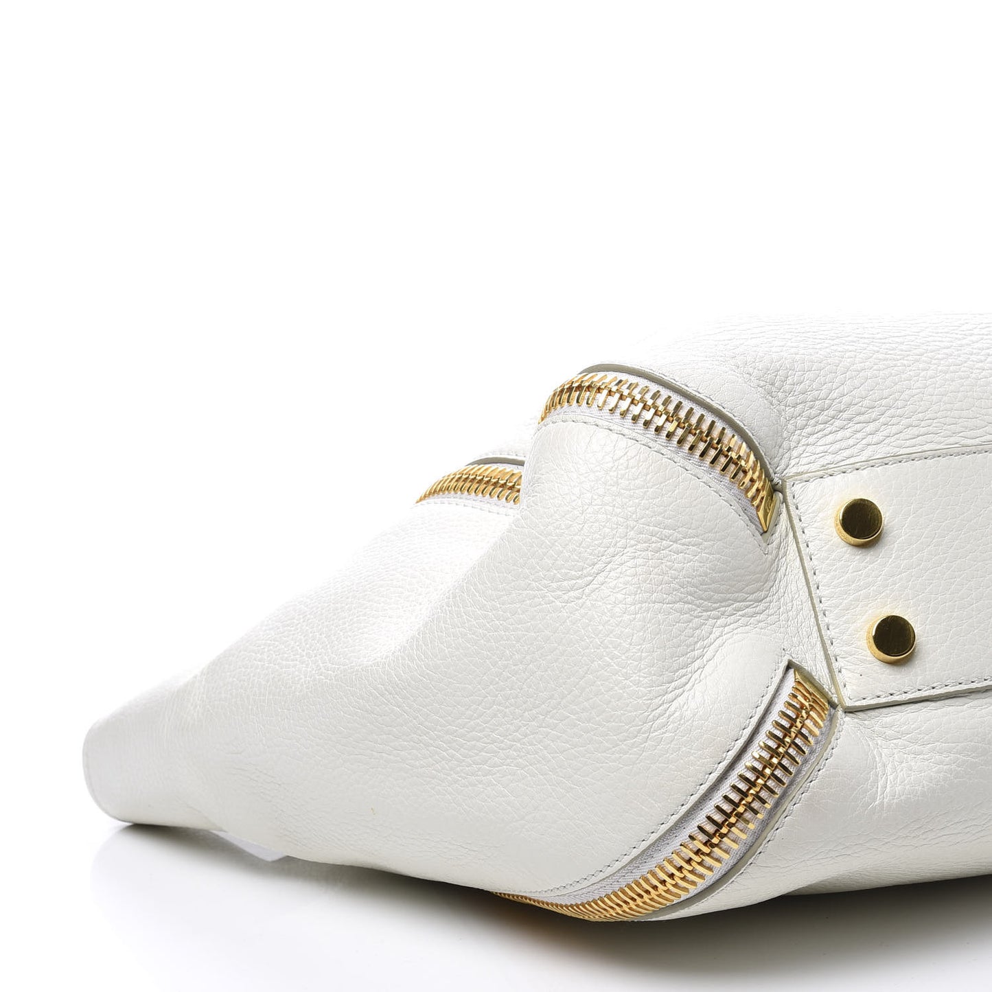 Grained Calfskin Sedgwick Medium Zipper Tote White