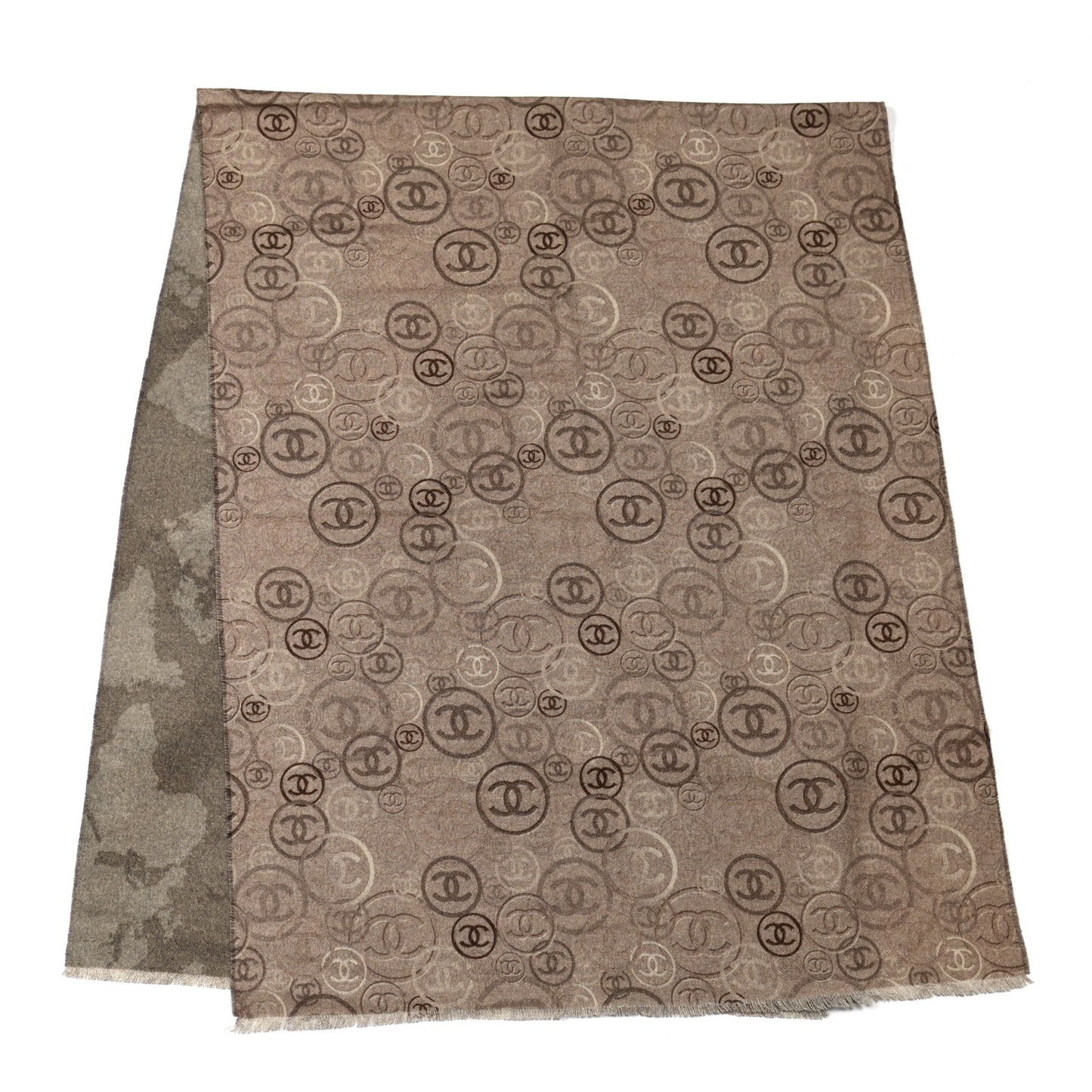 Cashmere CC Map Reversible Stole Beige