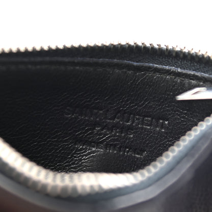 Saint Laurent Grained Calfskin 5 Fragments Zip Pouch Card Holder Navy 6 of 6