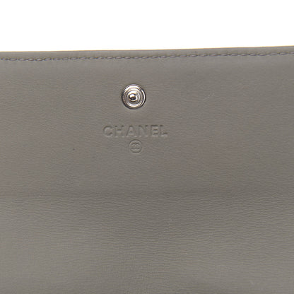 Chanel Calfskin Quilted Large Gusset Flap Wallet Grey 6 of 12