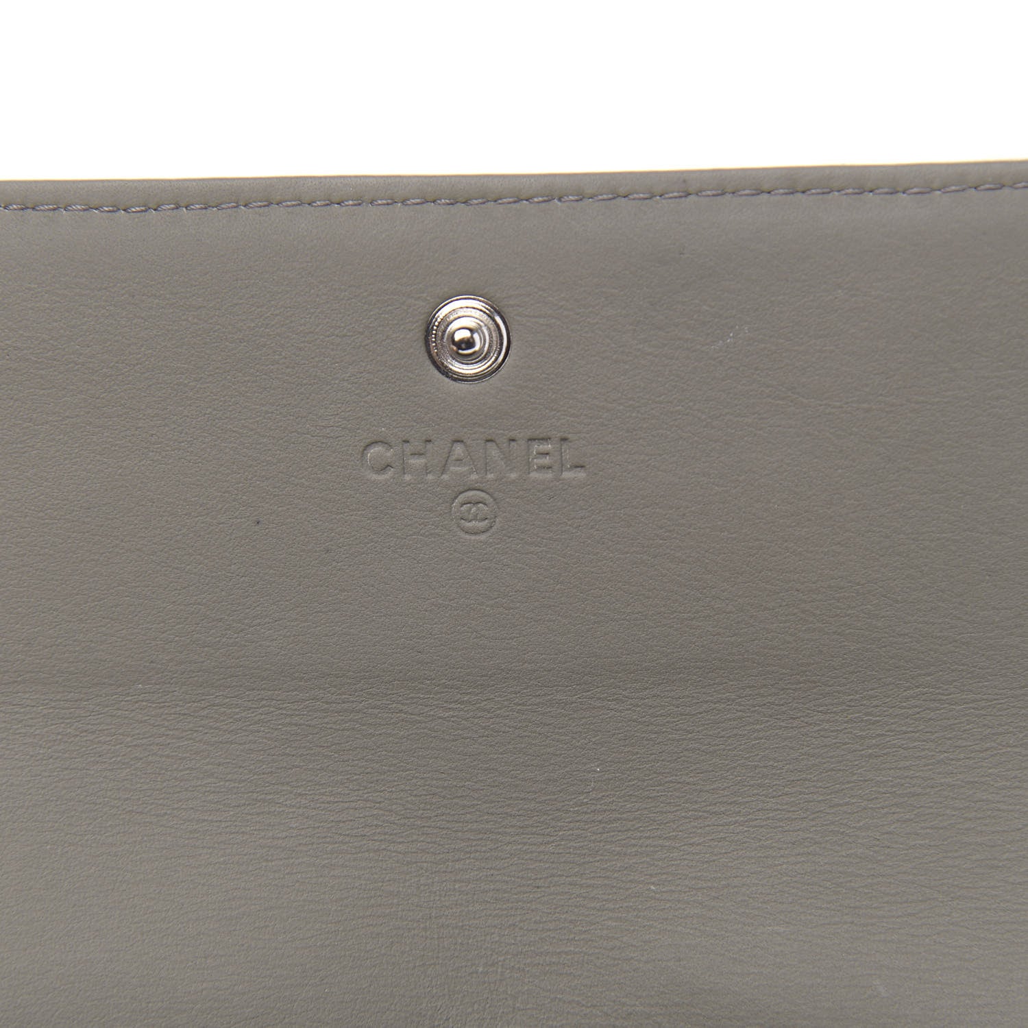 Chanel Calfskin Quilted Large Gusset Flap Wallet Grey 6 of 12