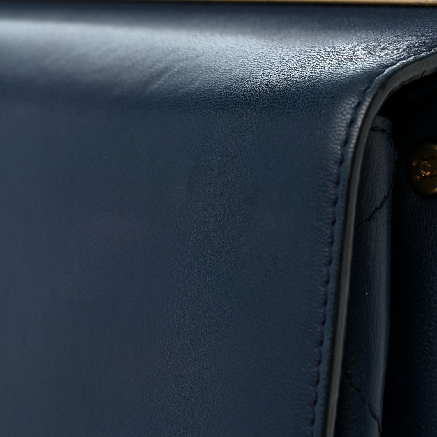 Chanel Lambskin Stitched Coco Luxe Small Flap Blue 13 of 13