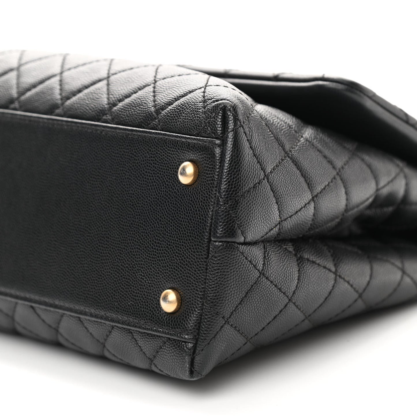 Caviar Quilted Medium Coco Handle Flap Black