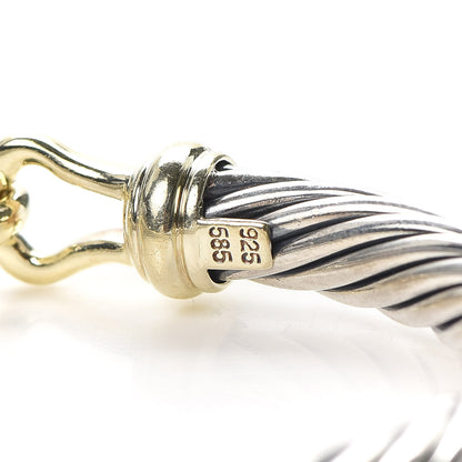 David Yurman Sterling Silver 14K Yellow Gold 7mm Cable Classic Buckle Bracelet 5 of 5