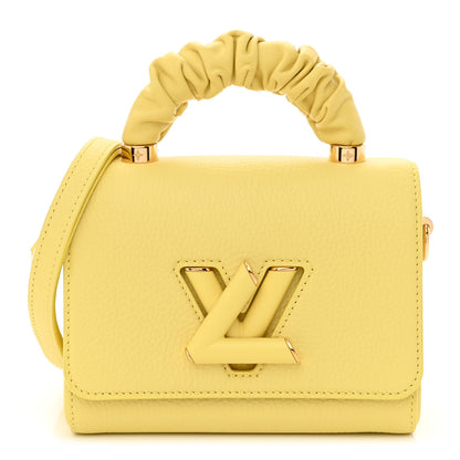 Louis Vuitton Taurillon Smooth Calfskin Scrunchie Twist One Handle PM Yellow 3 of 10