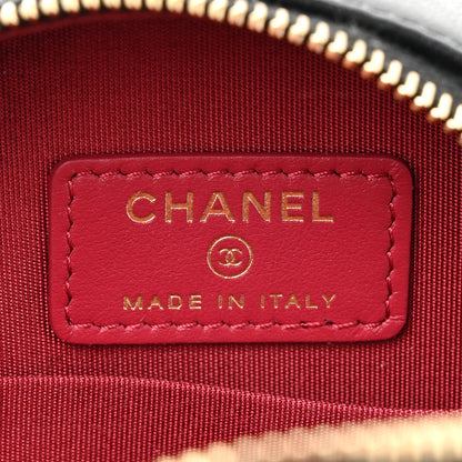 Chanel Lambskin Quilted Chanel 19 Round Clutch With Chain Black 6 of 11