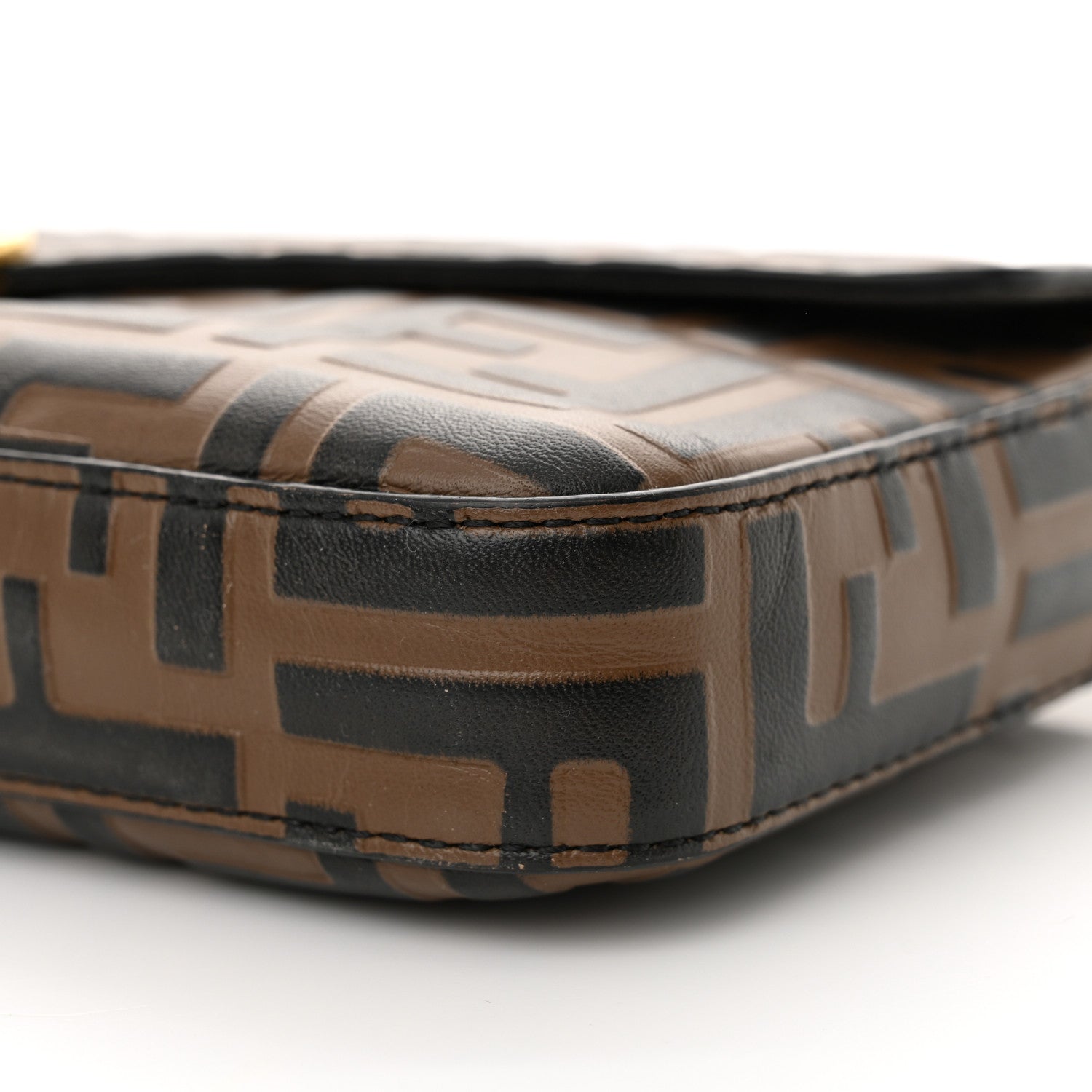 Fendi Vitello Soft F is Fendi Bi-Color FF 1974 Embossed Envelope Wallet On Chain with Pouches Maya Black 10 of 12