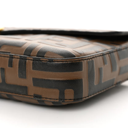 Fendi Vitello Soft F is Fendi Bi-Color FF 1974 Embossed Envelope Wallet On Chain with Pouches Maya Black 10 of 12
