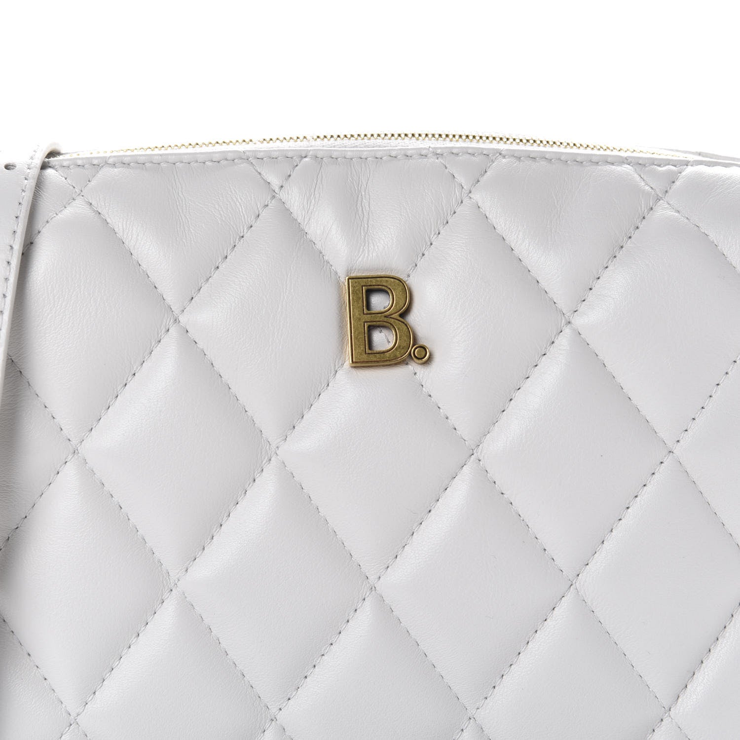 Balenciaga Nappa Calfskin Quilted Touch B Camera Shoulder Bag White 11 of 11