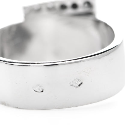 Hermes 18K White Gold Diamond Buckle Ring 51 5.75 5 of 6