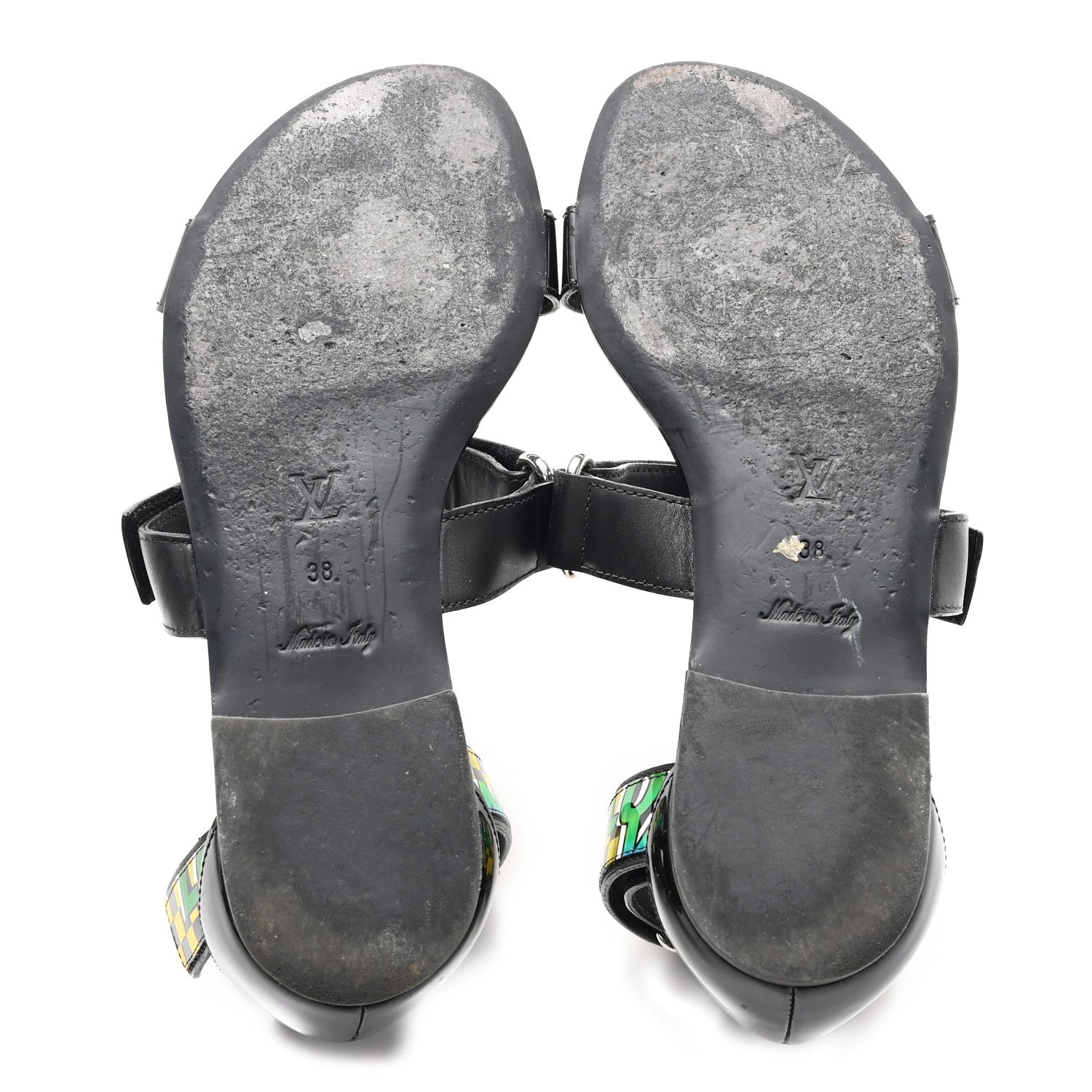 Louis Vuitton Patent Deep Sea Sandals 38 Black 6 of 10
