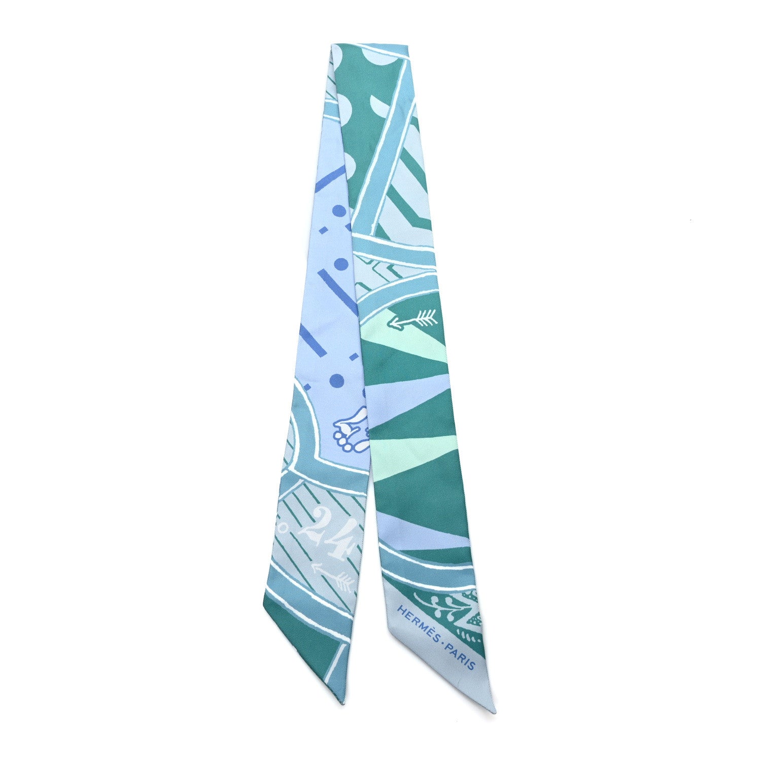 Hermes Silk Jeu De Soie Uniforme Twilly Aqua 2 of 4