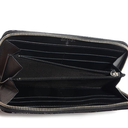 Chanel Patent Quilted Brilliant Zip Around Wallet Black 6 of 9