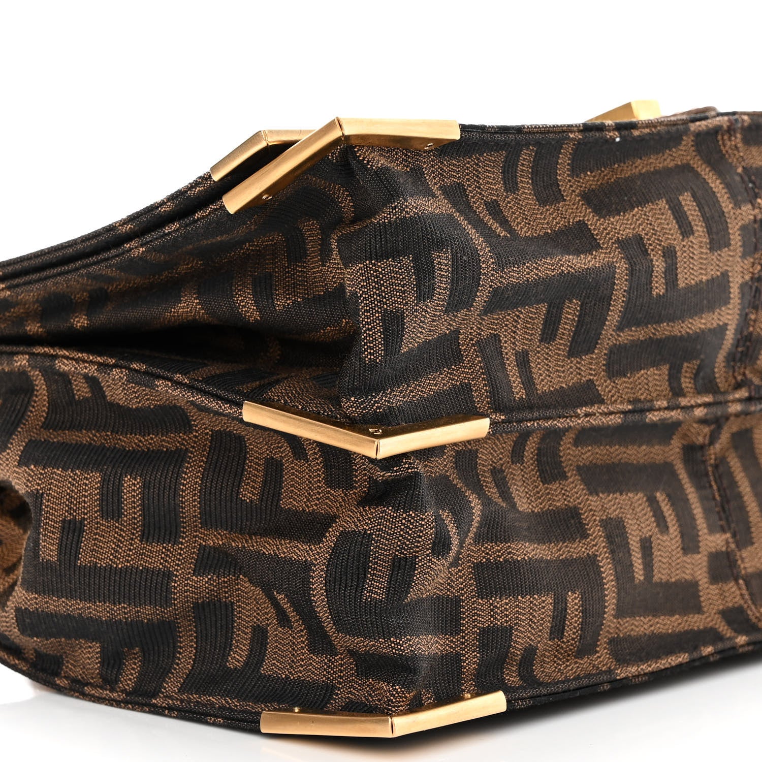 Fendi Zucca Classico No.1 Satchel Tobacco Camel Satin 8 of 10