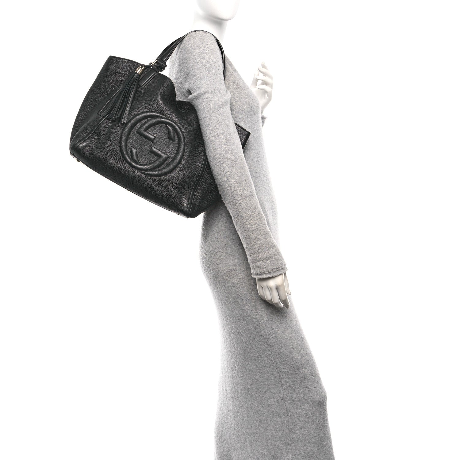 Gucci Pebbled Calfskin Medium Soho Shoulder Bag Black 2 of 10