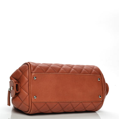 Chanel Caviar Quilted Timeless Bowler Orange 4 of 10